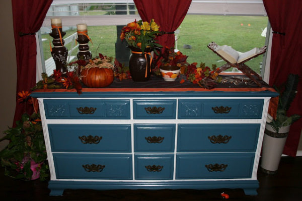 teal dresser